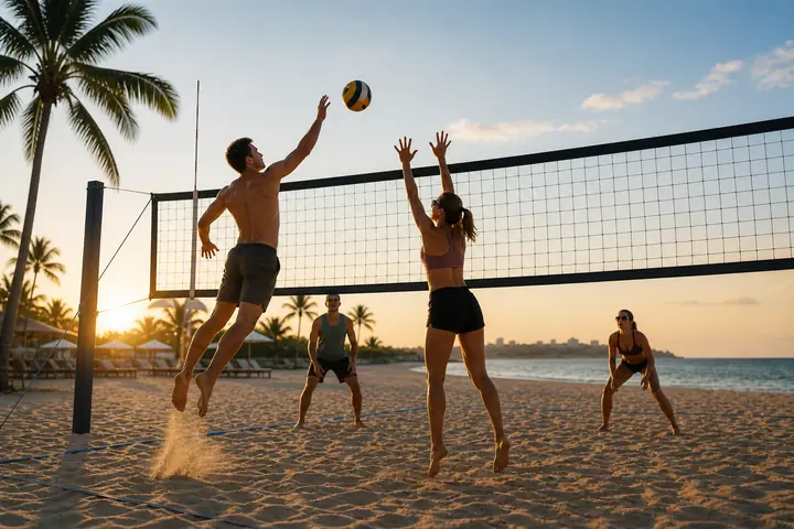 Beachvolleyballfeld am Strand