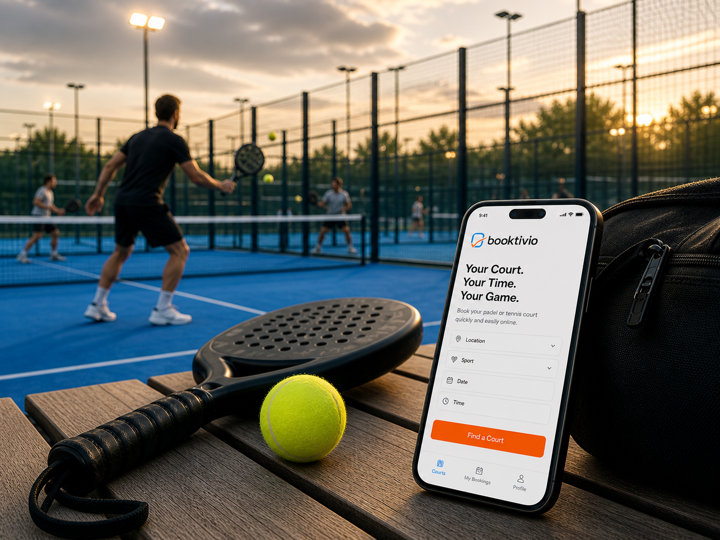 Padel court with booktivio booking app